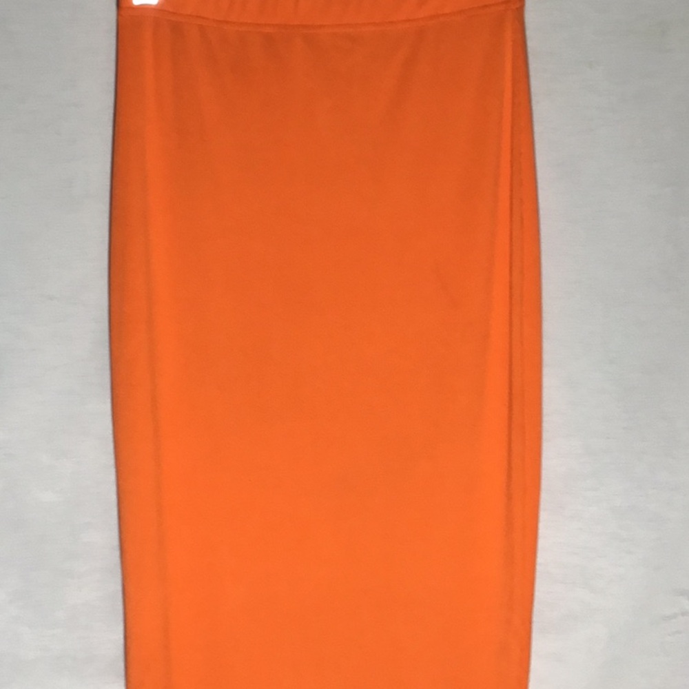 Pumpkin Orange Maxi Skirt - Classic Straight Silhouette